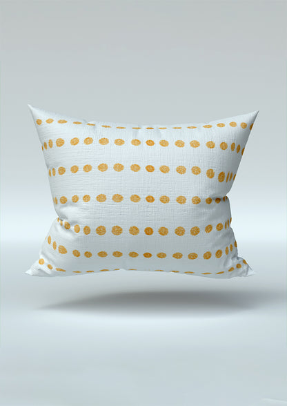 Cushion mockup displaying the Grandma's Buttons pattern by Laura Hamzic, Australian surface pattern designer