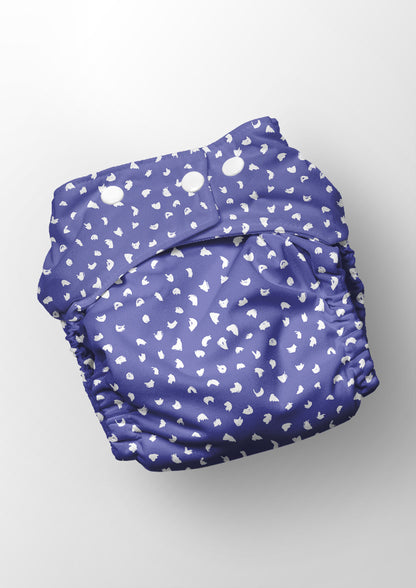 Gumnut Speckle - White on Blue