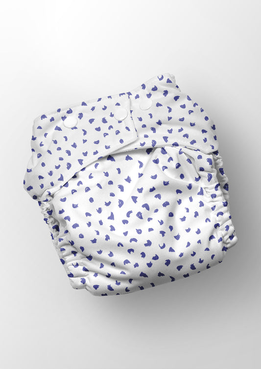Gumnut Speckle - Blue on White