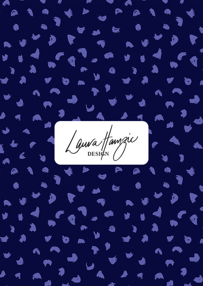 Gumnut speckle pattern design by Laura Hamzic - Blue on Navy Colourway