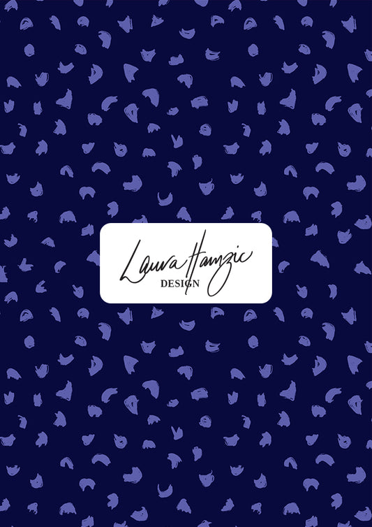 Gumnut speckle pattern design by Laura Hamzic - Blue on Navy Colourway