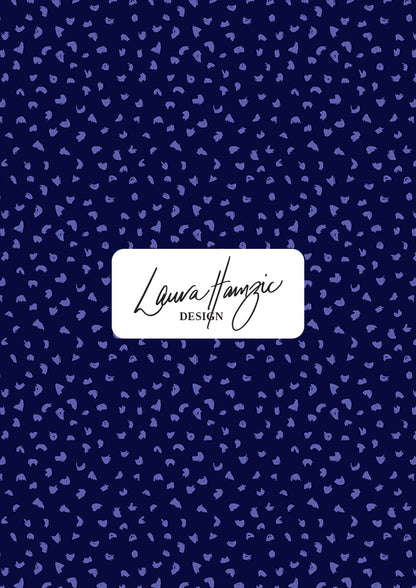 Gumnut speckle pattern design by Laura Hamzic - Blue on Navy Colourway