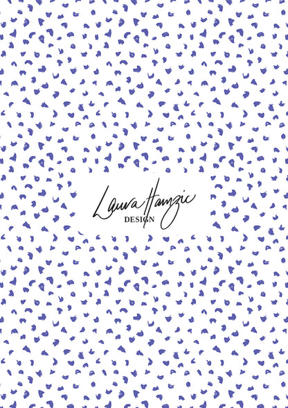 Gumnut speckle pattern design by Laura Hamzic - Blue on White Colourway