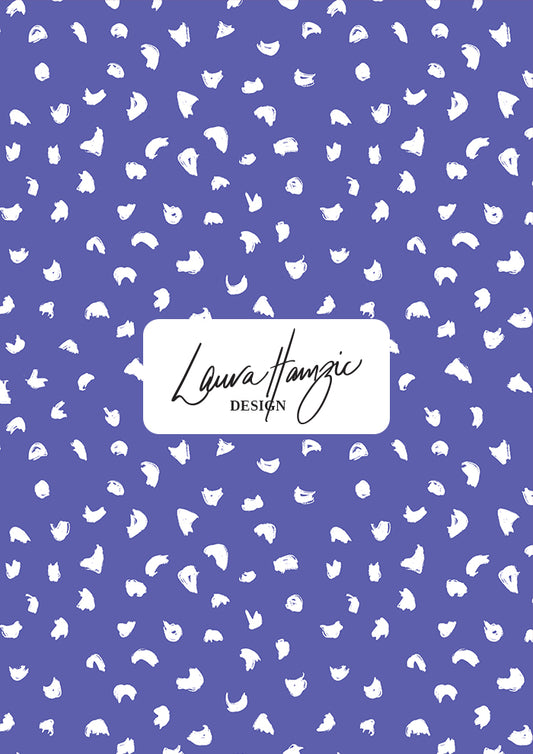 Gumnut speckle pattern design by Laura Hamzic - White on Blue Colourway