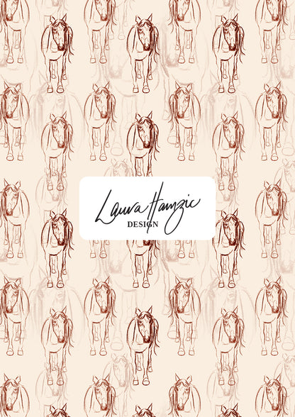 Small-scale Horsing Around pattern by Laura Hamzic, Australian surface pattern designer