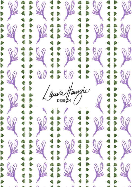Medium-scale Jacaranda Path pattern by Laura Hamzic, Australian surface pattern designer