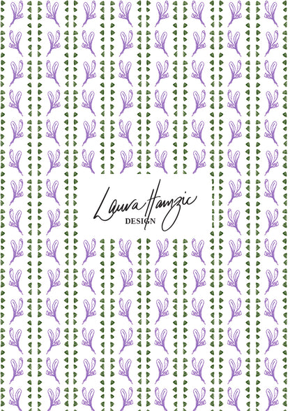 Small-scale Jacaranda Path pattern by Laura Hamzic, Australian surface pattern designer
