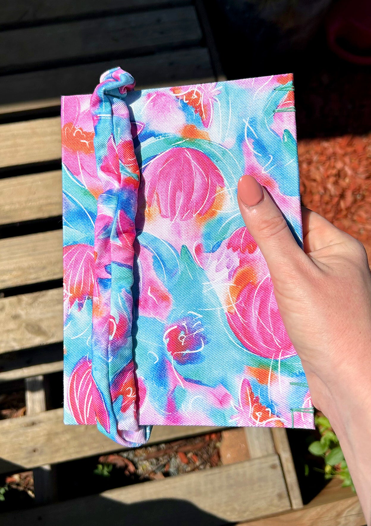 Art sketchbook with matching fabric pen holder, Lily Lover pattern by Australian designer Laura Hamzic