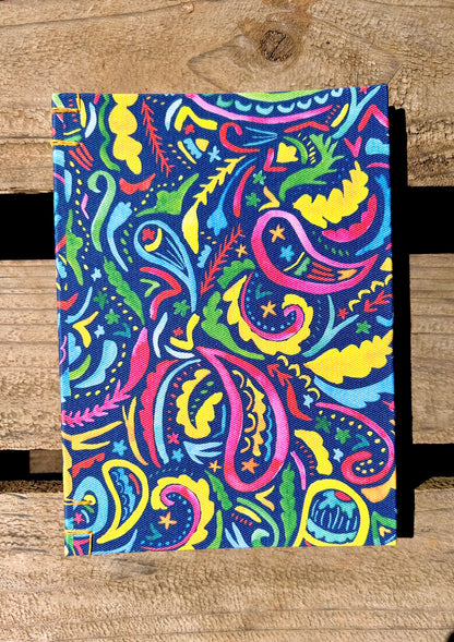Hand-made sketchbook with playful watercolour paisley pattern, Paisley Days design by Laura Hamzic