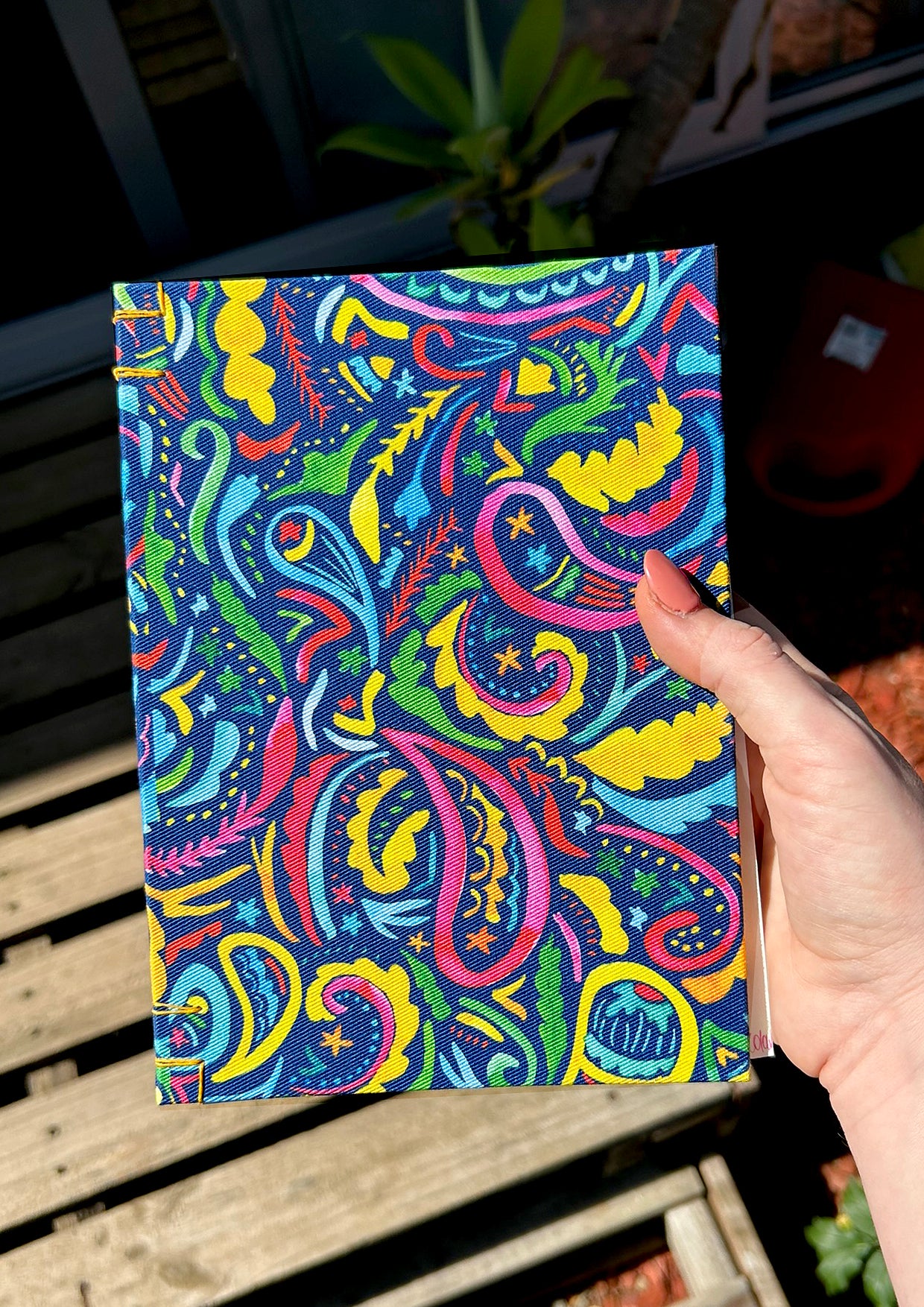 Artist journal with vibrant hand-painted Paisley Days cover by Australian designer Laura Hamzic