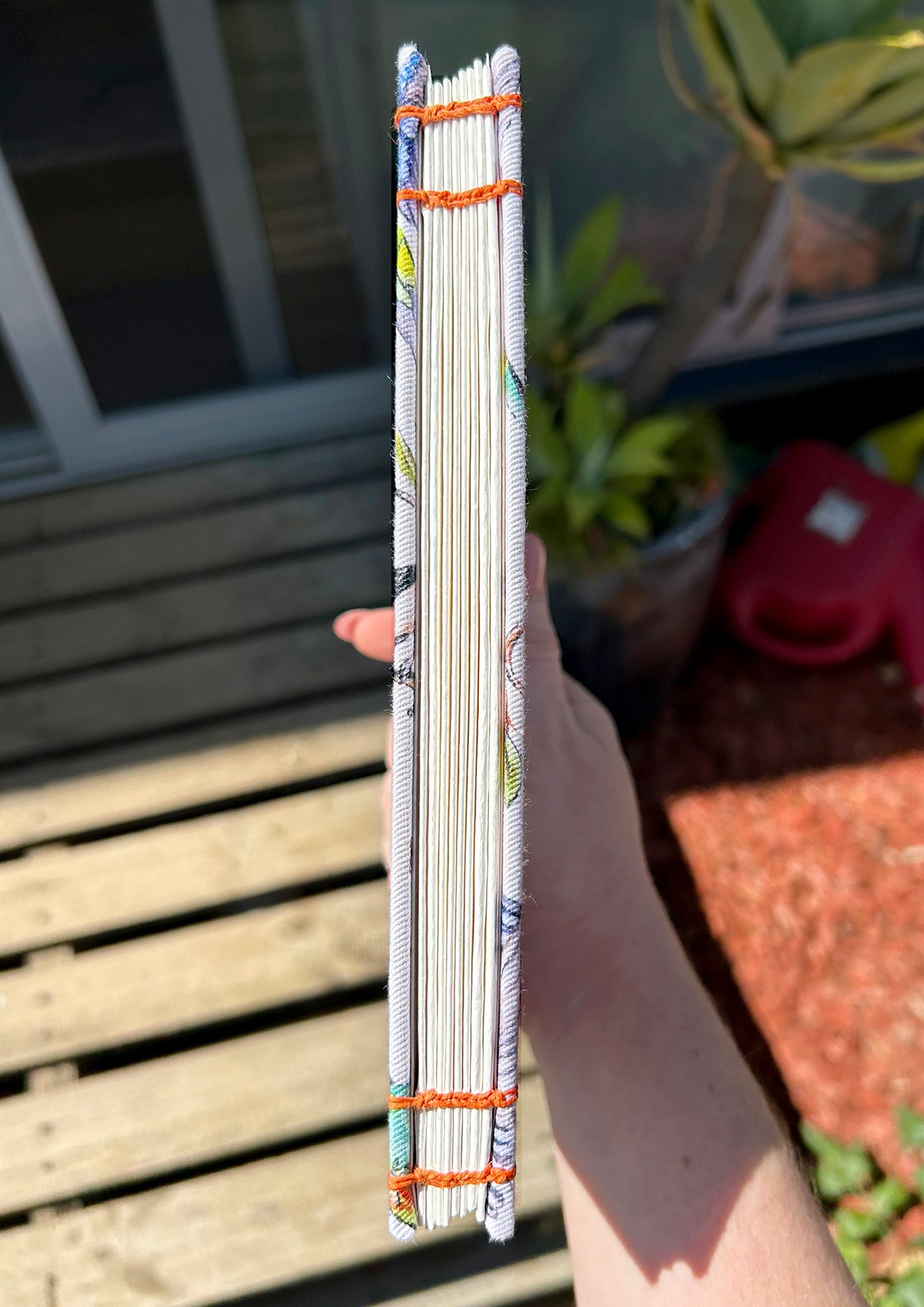 Australian artist-designed hand-made sketchbook featuring Table Talk pattern by Laura Hamzic
