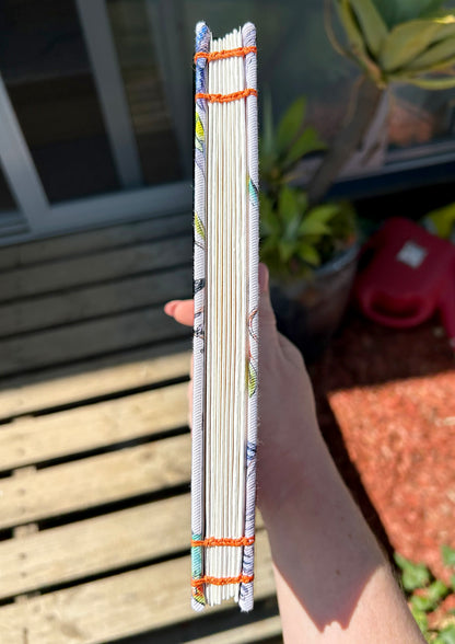Australian artist-designed hand-made sketchbook featuring Table Talk pattern by Laura Hamzic