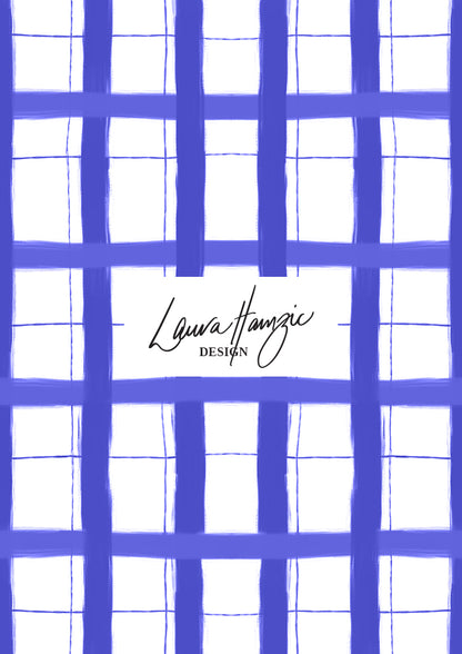 Medium-scale Lavender Gingham pattern by Laura Hamzic, Australian surface pattern designer