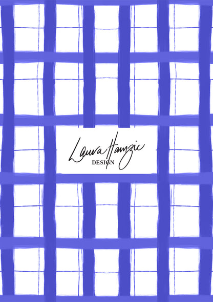 Small-scale Lavender Gingham pattern by Laura Hamzic, Australian surface pattern designer
