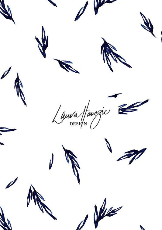 Leaf Drift - Indigo