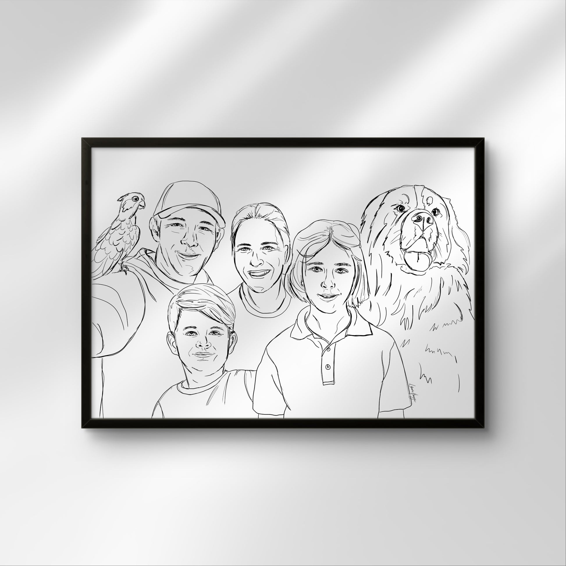 Custom Line Art Family Portraits -  Perfect Gift for Father’s Day, baby, wedding, engagement