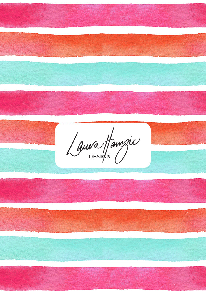 Lovers Stripe at large scale, vibrant, bold watercolour stripes with a lively coastal feel, perfect for adding dynamic energy to your space.