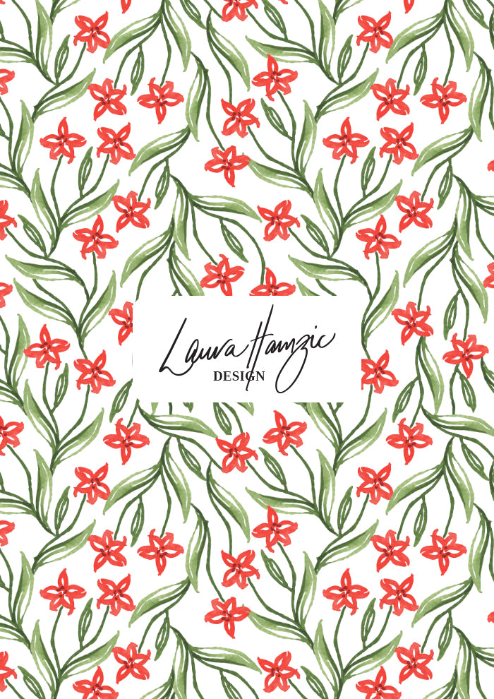 Overgrown Garden textile design featuring trailing watercolour flowers — spring fashion print by Australian surface pattern artist.