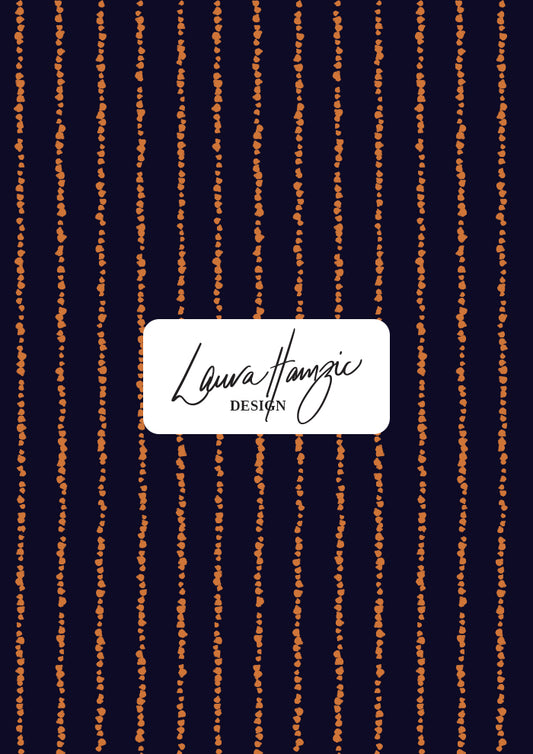 Painter’s Pinstripe - Orange on Navy