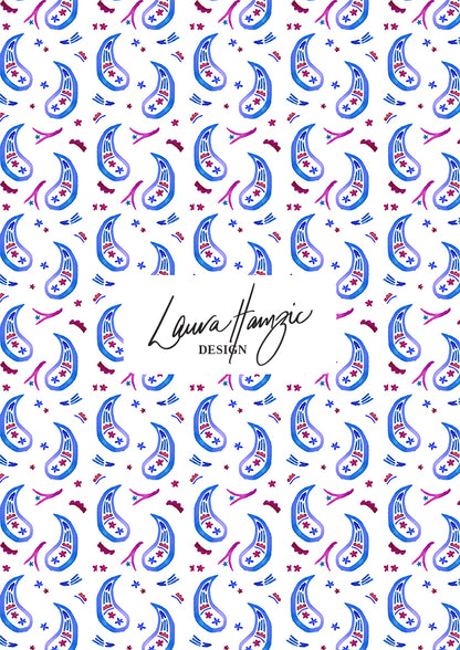 Pink and purple Paisley Parade watercolour pattern, medium scale, for decor. Pattern design by Laura Hamzic, Australian Artist.