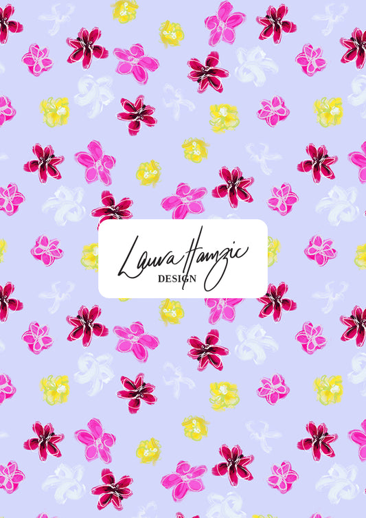 Petal Parade pattern design in a pale blue colourway by Laura Hamzic - Australian Artist - Large  Scale
