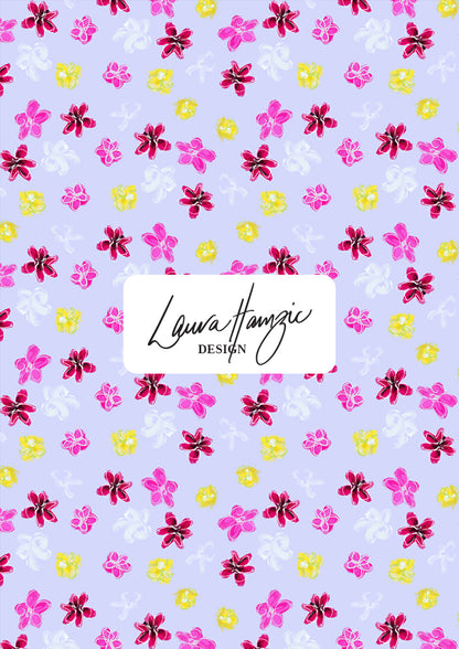 Petal Parade pattern design in a pale blue colourway by Laura Hamzic - Australian Artist