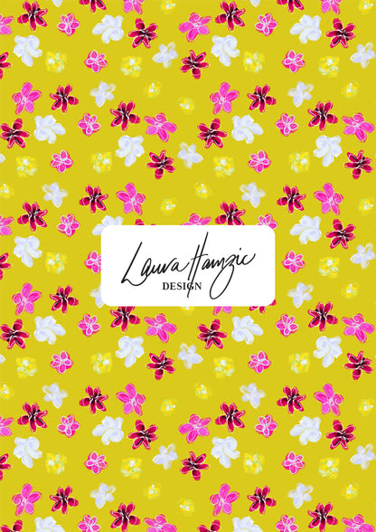 Petal Parade pattern design in a Yellow colourway by Laura Hamzic - Australian Artist