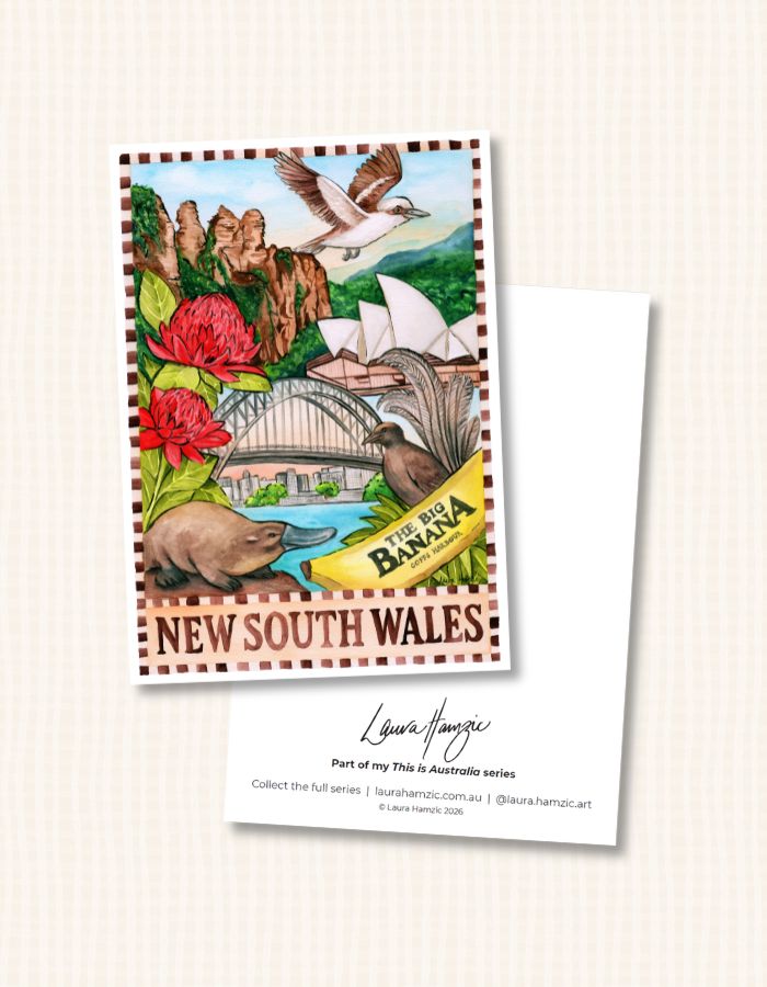 New South Wales Postcard – Australian Art Print | This Is Australia ...