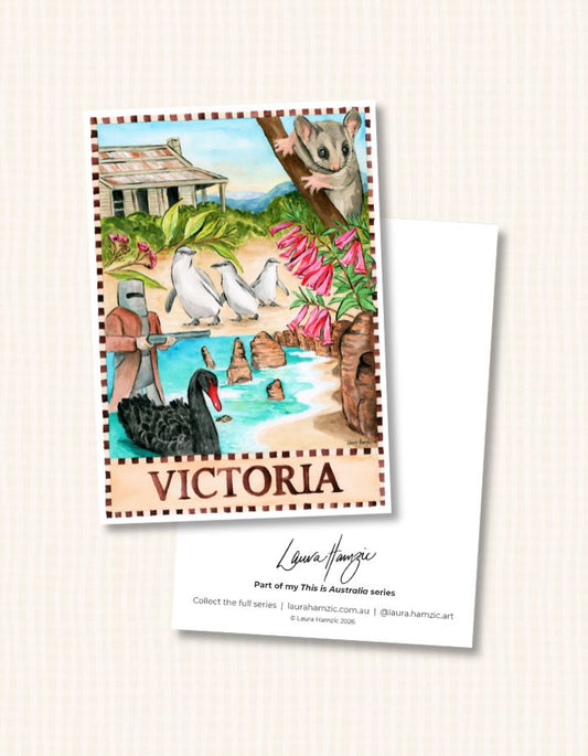 Melbourne Australia souvenir postcard perfect for gifting or travel keepsakes