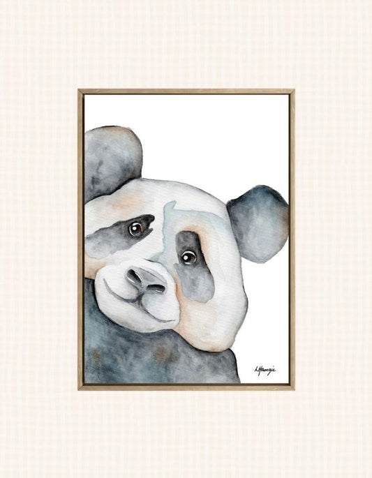 Whimsical Black and White Panda captured in watercolour by Australian Artist Laura Hamzic
