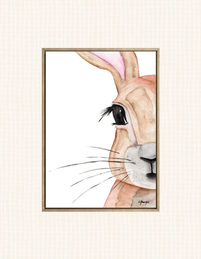 A soft delicate bunny, rabbit captured in watercolour by Australian Artist Laura Hamzic