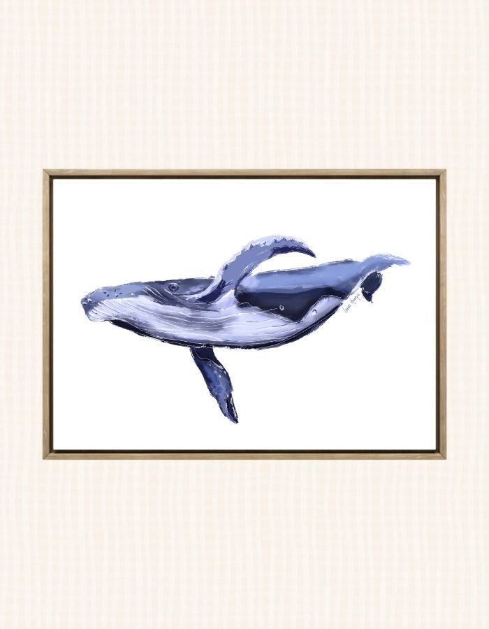 Painting of whale art print - hand-painted by Laura Hamzic Australian Artist