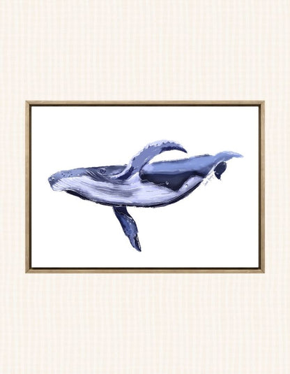 Painting of whale art print - hand-painted by Laura Hamzic Australian Artist