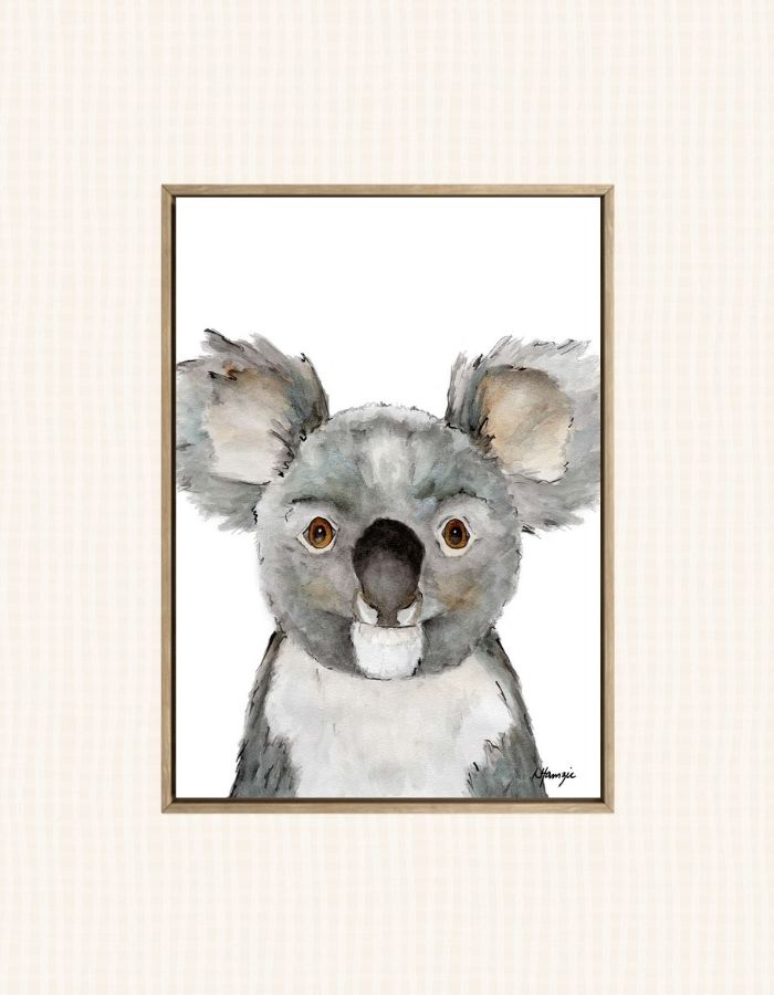 Watercolour art print of a koala hand-painted by Laura Hamzic.