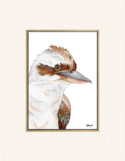 Watercolour art print of a kookaburra hand-painted by Laura Hamzic Australian Artist and Designer.
