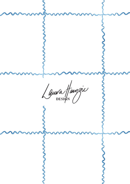Watercolour ribbon check pattern by Australian Artist and Surface Pattern Designer Laura Hamzic – Spring Ribbons 