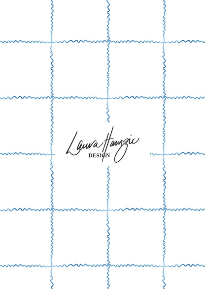 Watercolour ribbon check pattern by Australian Artist and Surface Pattern Designer Laura Hamzic – Spring Ribbons 