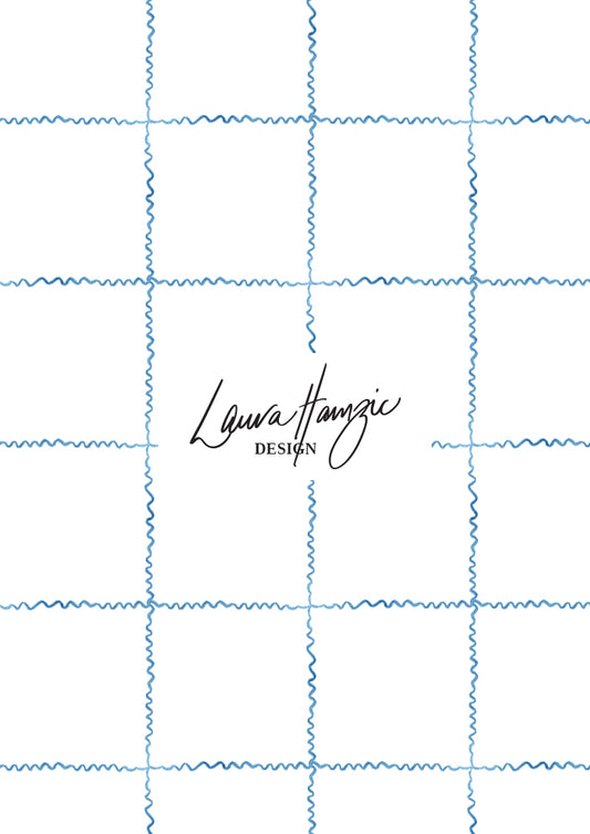 Watercolour ribbon check pattern by Australian Artist and Surface Pattern Designer Laura Hamzic – Spring Ribbons 