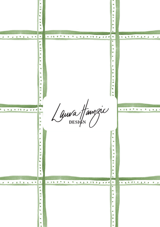 Hand-illustrated watercolour check design — Spring Squares pattern by Australian surface pattern designer