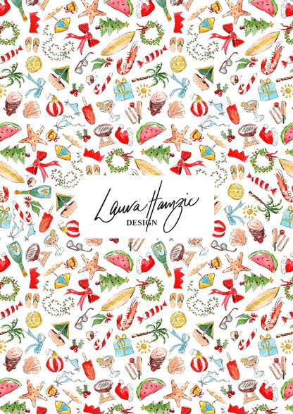 Australian Christmas surface pattern design with Summer designs by Sydney Pattern Designer Laura Hamzic
