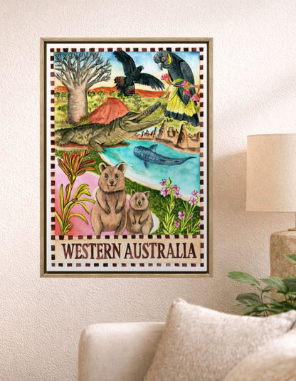 Australia WA souvenir print inspired by natural beauty, beaches and vast landscapes