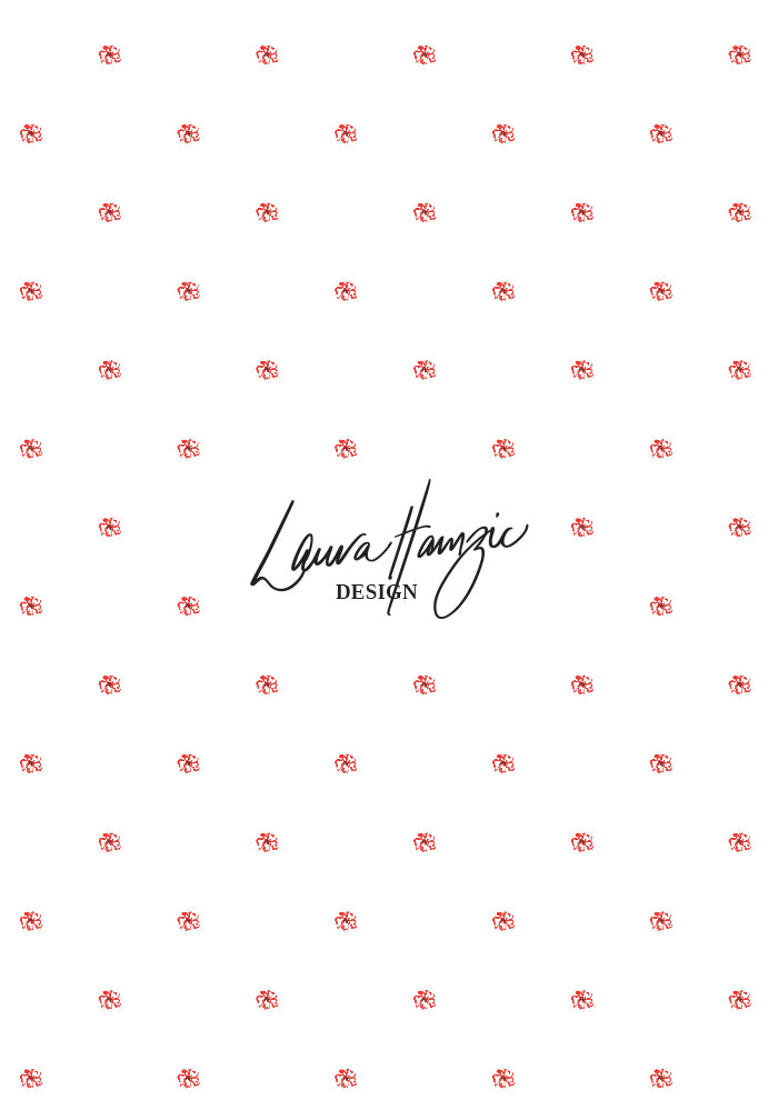 Tiny Blooms textile design hand-painted by Brisbane watercolour pattern designer Laura Hamzic. Available for licensing