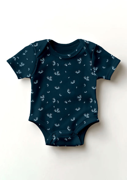 Australian onesie pattern design by Laura Hamzic - Wanderbloom features playful watercolour eucalypt blossoms scattered organically across the surface