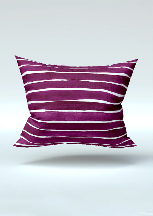 Mulberry Washed Stripe pattern on fabric mockup. Pattern design by Laura Hamzic, Australian Artist.