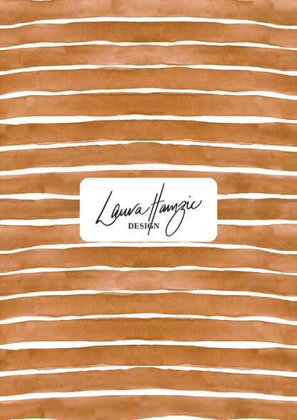 Tan Washed Stripe watercolour pattern, medium scale, for decor. Pattern design by Laura Hamzic, Australian Artist.