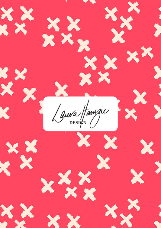 X Marks the Spot surface pattern – bold pencil-drawn X shapes inspired by make-believe treasure hunts and secret bush maps. Playful Australian kidswear fabric design, sketchy graphic texture, adventurous children’s pattern for clothing, accessories, and swimwear.