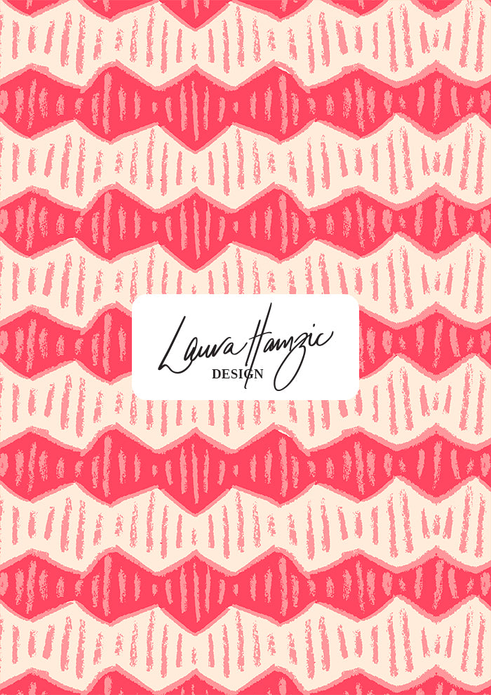 Zig Zag Track surface pattern – sketchy hand-drawn zig-zags inspired by bushwalks and childhood adventures. Coloured pencil texture, playful Australian pattern design, bold kidswear fabric, bedding, swimwear, and children’s products.