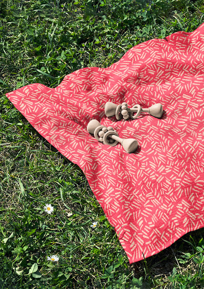 Baby muslin featuring earthy textured pattern – sketch-like pencil lines create the look of cracked ground and weathered bush surfaces. Adventurous textile design for apparel and homewares.