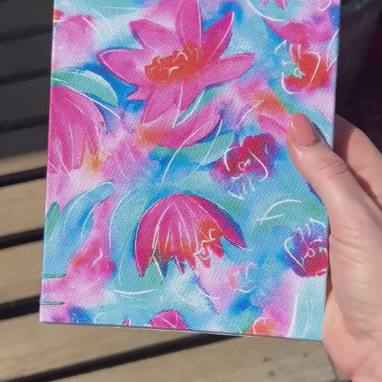 Handmade Australian sketchbook, Lily Lover design, ready for painting or drawing by Brisbane Artist Laura Hamzic