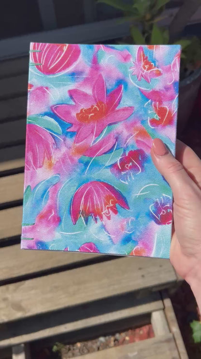 Handmade Australian sketchbook, Lily Lover design, ready for painting or drawing by Brisbane Artist Laura Hamzic